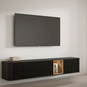 Mobile TV Sospeso 3 Ante 215x40x40 Con Vano A Giorno Lehman Rovere Scuro