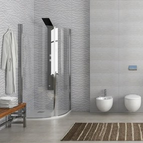 Kamalu - Box doccia semicircolare 90x90 battenti con apertura totale | KS800K
