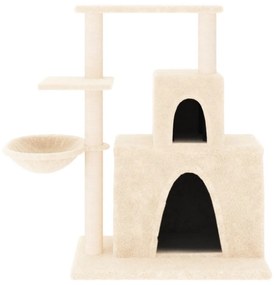 Albero per gatti con tiragraffi in sisal crema 83 cm