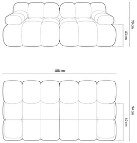 Divano componibile verde in tessuto bouclé 188 cm Bellis - Micadoni Home