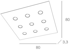 Plafoniera Moderna Area Metallo Sabbia Metallo 9 Luci Gx53