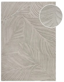 Tappeto in lana grigio 120x170 cm Lino Leaf - Flair Rugs
