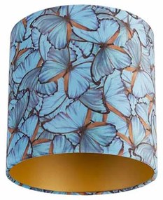 Paralume in velluto con design a farfalla 25/25/25 interno dorato