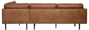 Divano angolare marrone (con penisola a destra/a L) con rivestimento in finta pelle Rodeo – WOOOD