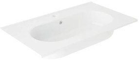 Lavabo integrale rettangolare Ada L 80 x H 12 x P 46 cm in ceramica bianco