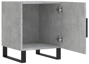 Comodini 2 pz grigio cemento 40x40x50 cm in legno multistrato