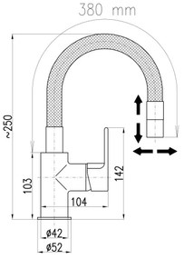 RAV Slezák CO119.0/16 - Miscelatore per lavello COLORADO 25 cm nero