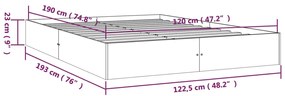 Giroletto in Legno Massello 120x190 cm Small Double