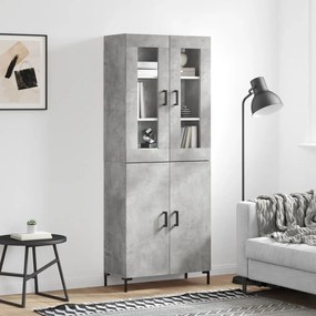 Credenza Grigio Cemento 69,5x34x180 Cm İn Legno Multistrato /