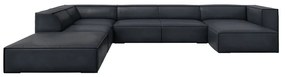 Divano angolare in pelle blu scuro (angolo sinistro) Madame - Windsor &amp; Co Sofas