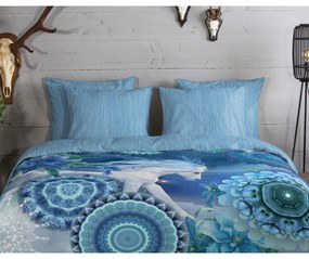 Biancheria da letto blu in flanella per letto singolo 140x200 cm Lumi – HIP