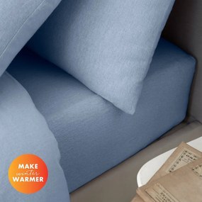 Lenzuolo con angoli azzurro in flanella 150x200 cm Brushed – Catherine Lansfield