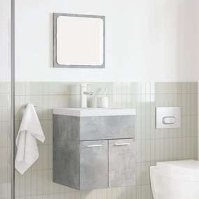 Set mobili da bagno 2 pz grigio cemento in legno multistrato