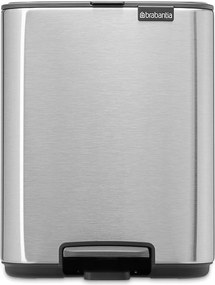 Cestino per la spazzatura color argento opaco in acciaio con pedale 7 l Bo – Brabantia