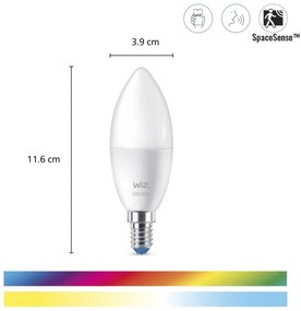 SET 3xLED RGBW Lampadina dimmerabile C37 E14/4,9W/230V 2200-6500K CRI90 Wi-Fi-WiZ