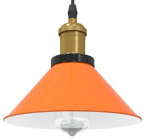 Lampada Sospensione Regolabile E27 Arancio Lucido Ø22cm Metallo /