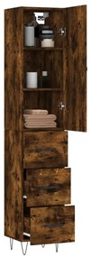Credenza rovere fumo 34,5x34x180 cm in legno multistrato