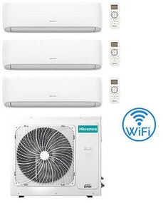 Climatizzatore Condizionatore Hisense Hi Comfort Wifi R32 Trial Split Inverter 7000 + 7000 + 12000 btu con u.e. 3AMW72U4RJC Classe a++/a+