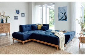 Divano letto angolare blu navy L, angolo sinistro Dazzling Daisy - Miuform