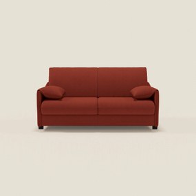 Primula divano letto con materasso alto 18 cm - braccioli mobili e tessuto smacchiabile T05 rosso
