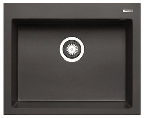 Lavello integrato 1 vasca PYRAMIS Voyager granito L 50 x L 61 cm grafite