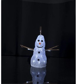 Decorazione luminosa bianca natalizia Crystal Snowman - Star Trading