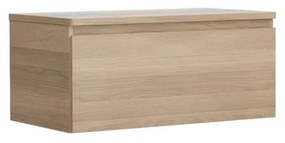 Mobile da bagno sospeso sotto lavabo L 90 x H 40.5 x P 48 cm rovere opaco, 1 cassetto SENSEA Base