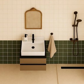 Mobile da bagno sospeso sotto lavabo Fusion 2 cassetti L 59.5 x H 40 x P 45.5 cm bronzo opaco