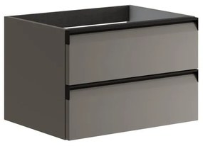 Mobile da bagno sotto lavabo Fusion grigio laccato opaco L 59.5 x H 40 x P 45.5 cm 2 cassetti, lavabo non incluso