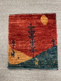 Gabbeh Tappeto persiano 40x40 Rosso (Iran) Annodato A Mano