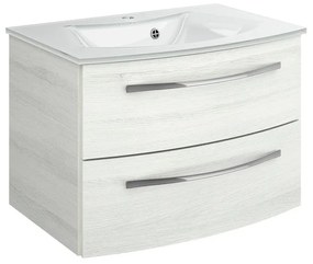 Mobile sottolavabo e lavabo Image rovere bianco L 70 x H 48 x P 48 cm 1 vasca 2 cassetti