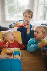 Box porta merenda piccolo – rosa/arancione