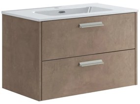 Mobile sottolavabo e lavabo Panama bronzo H 50 x P 45.5 cm 2 cassetti