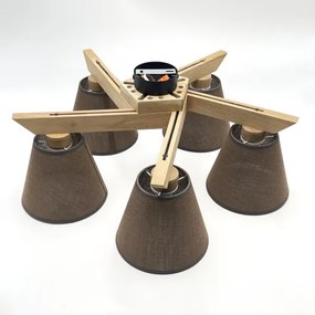 Brilagi - LED  Lampadario a plafone ANTHONY 5xE14/40W/230V quercia/marrone