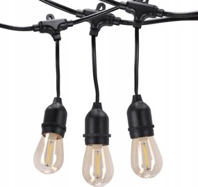 Catena luminosa LED da esterno 20xE27/1W/230V 11,44 m IP44 nera