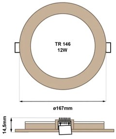 Lampada LED da incasso CIRCLE LED/12W/230V 4200K diametro 16,7 cm marrone