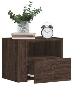 Comodini A Muro 2 Pz Rovere Marrone 45x30x35 Cm /