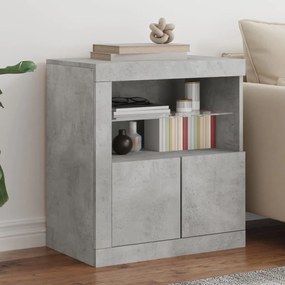 Credenza con luci led grigio cemento 60,5x37x67 cm