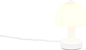 Lampada da tavolo bianca con paralume in vetro (altezza totale 19 cm) Glenn – Trio