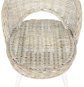 Poltrona in Rattan Kubu Bianco