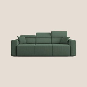 Orwell divano con 3 sedute estraibili in microfibra smacchiabile T11 verde