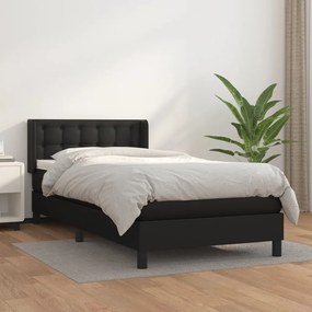 Giroletto A Molle Con Materasso Nero 100x200 Cm İn Similpelle /