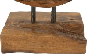 Scultura Coin In Teak Riciclato Cm 30X15,5X40 (Pezzi Unici - Non Rip. In Serie)