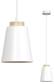 Lampadario a Sospensione in Acciaio e Legno BOLERO White