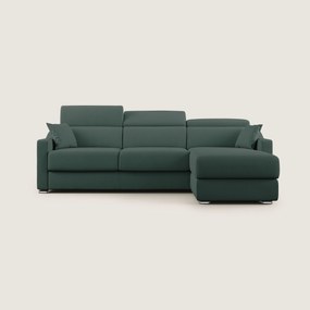 Amber divano letto angolare in tessuto smacchiabile T05 verde