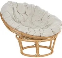 Sedia in rattan naturale Cuscini in cotone beige chiaro Resistenza media Interni Esterni Stile Boho Giardino Patio Balcone