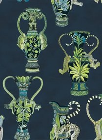 Cole & Son Carta da parati Khulu Vases - Midnight