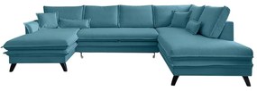 Divano letto a U turchese, angolo destro Charming Charlie - Miuform