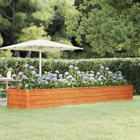 Letto Rialzato Da Giardino Ruggine 400x80x45 Cm Acciaio Corten /
