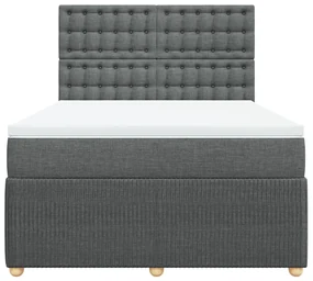 Giroletto a molle con materasso grigio scuro 140x190 cm tessuto